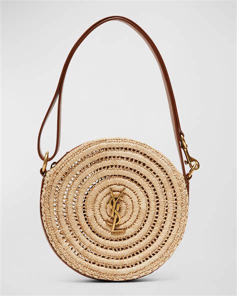 ysl raffia round bag|ysl shoulder bag with chain.